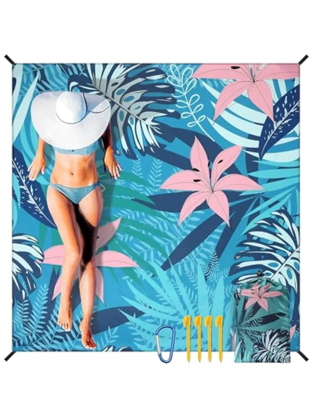 Sandproof Waterproof Beach Blanket Mat Oversized Picnic Camping Hiking Quick Dry